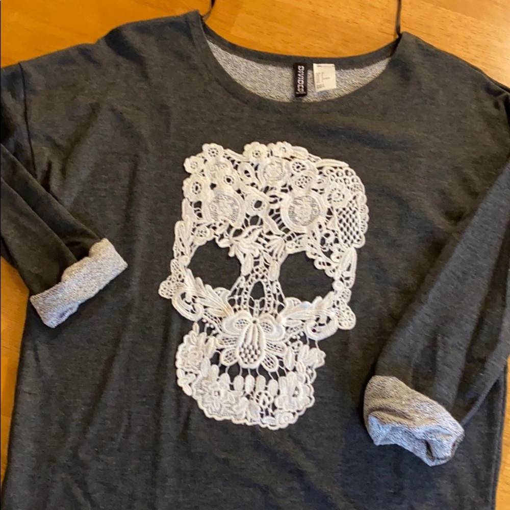 Lace Skull Sweater